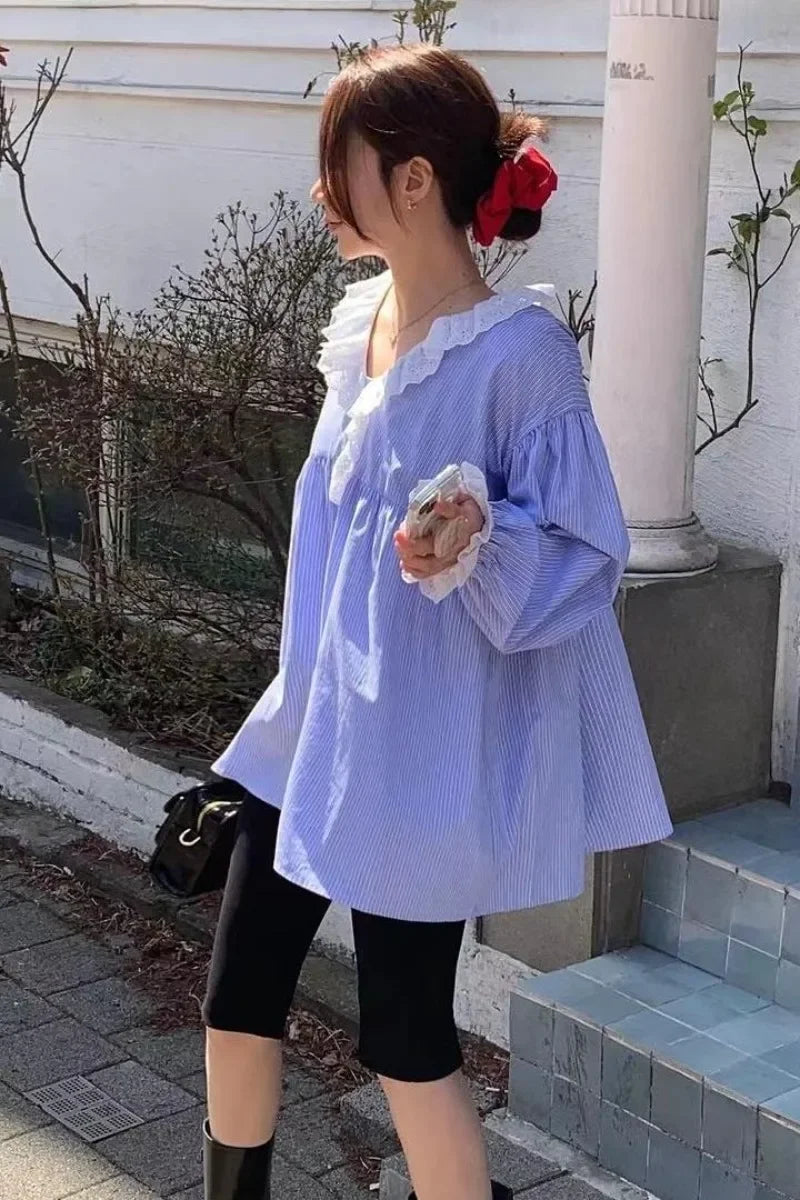 Lazy Style Blouses Femme Single Breasted Shirt SA-52B381
