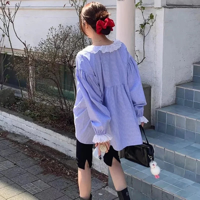 Lazy Style Blouses Femme Single Breasted Shirt SA-52B381