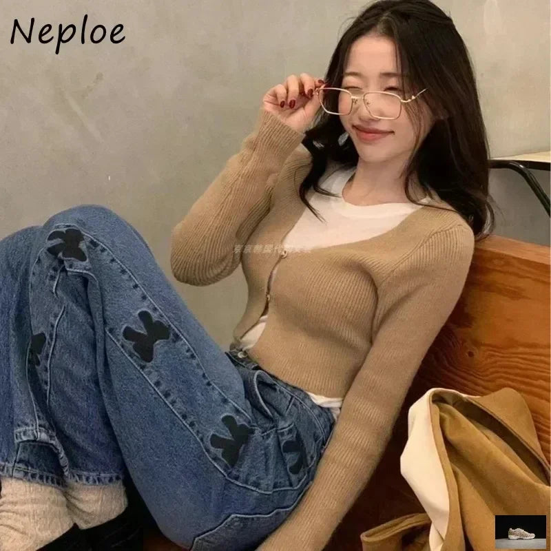 Straight Leg Jeans Korean Sweet Pants SA068