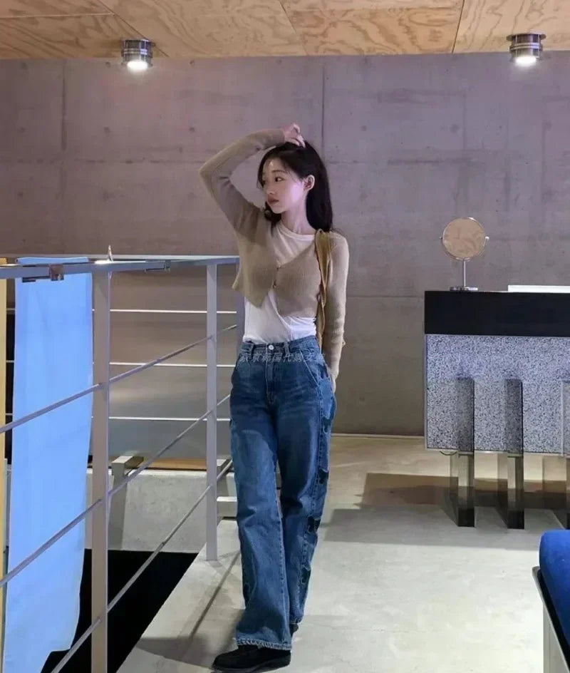 Straight Leg Jeans Korean Sweet Pants SA068