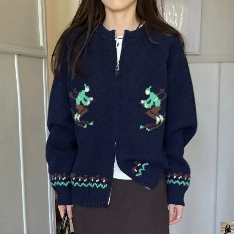 Warm Thick Zipper Knitted Cardigan SA111