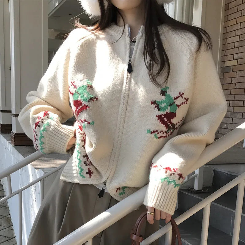 Warm Thick Zipper Knitted Cardigan SA111