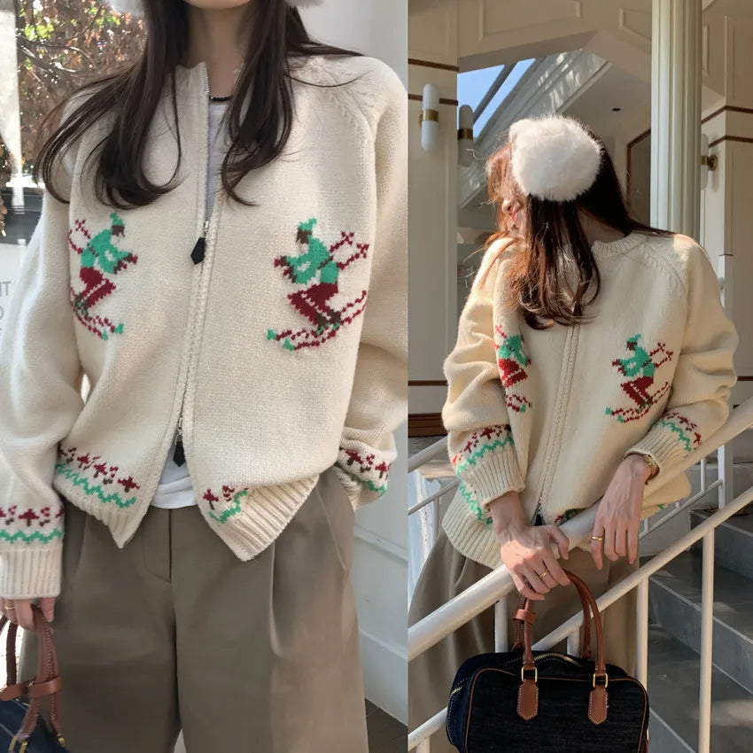 Warm Thick Zipper Knitted Cardigan SA111