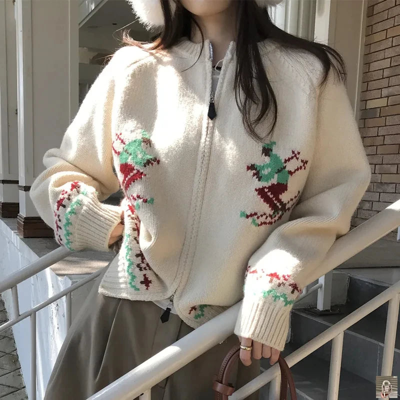 Warm Thick Zipper Knitted Cardigan SA111