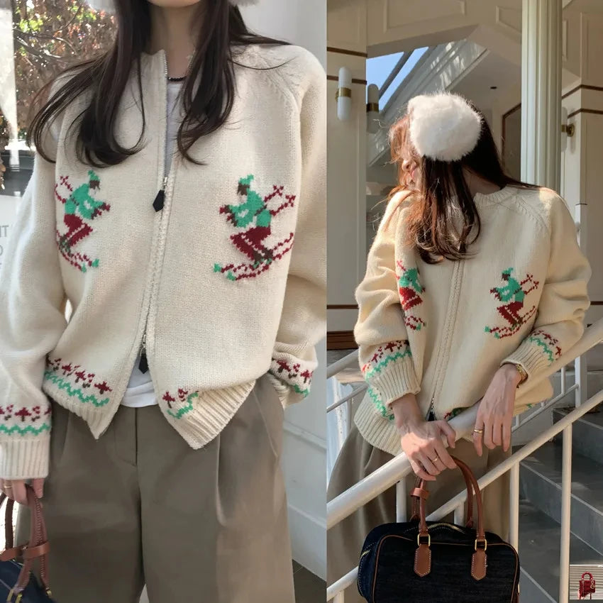 Warm Thick Zipper Knitted Cardigan SA111