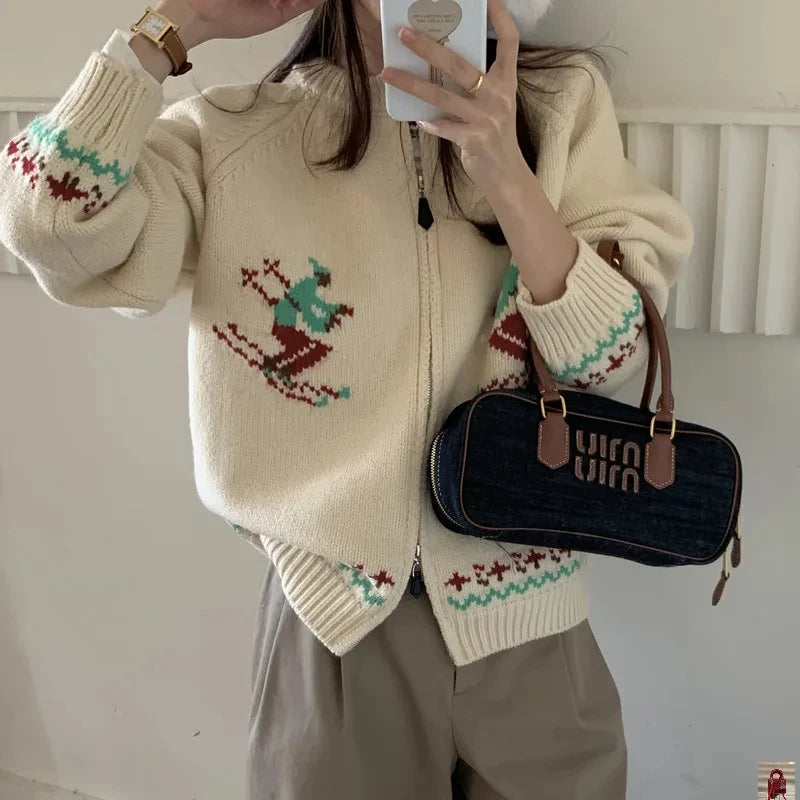 Warm Thick Zipper Knitted Cardigan SA111