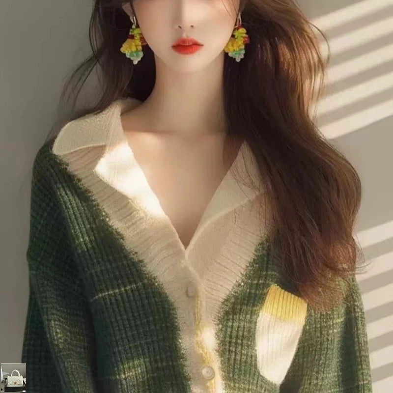 Gentle Color Blocking Sweater Coats SA085