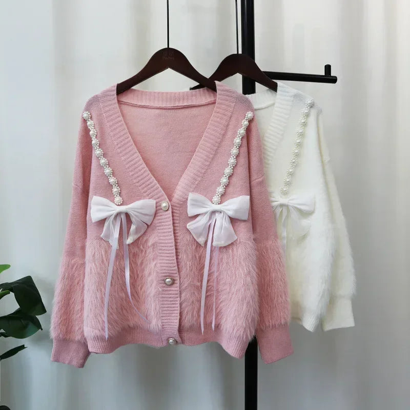 Imitation Mink Fur Knitted Sweater Coats SA050