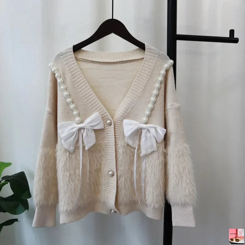 Imitation Mink Fur Knitted Sweater Coats SA050