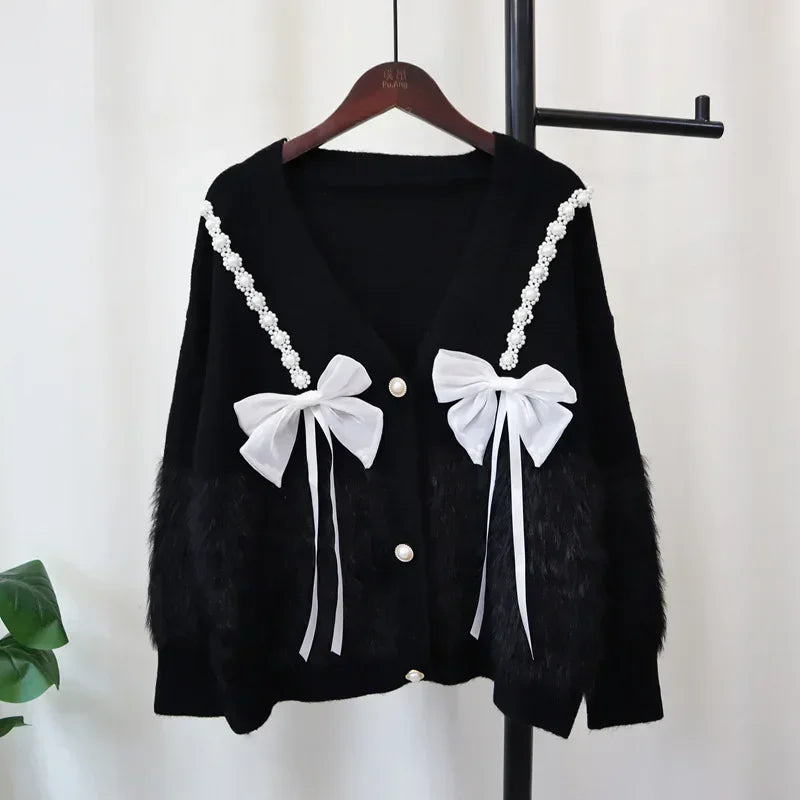 Imitation Mink Fur Knitted Sweater Coats SA050