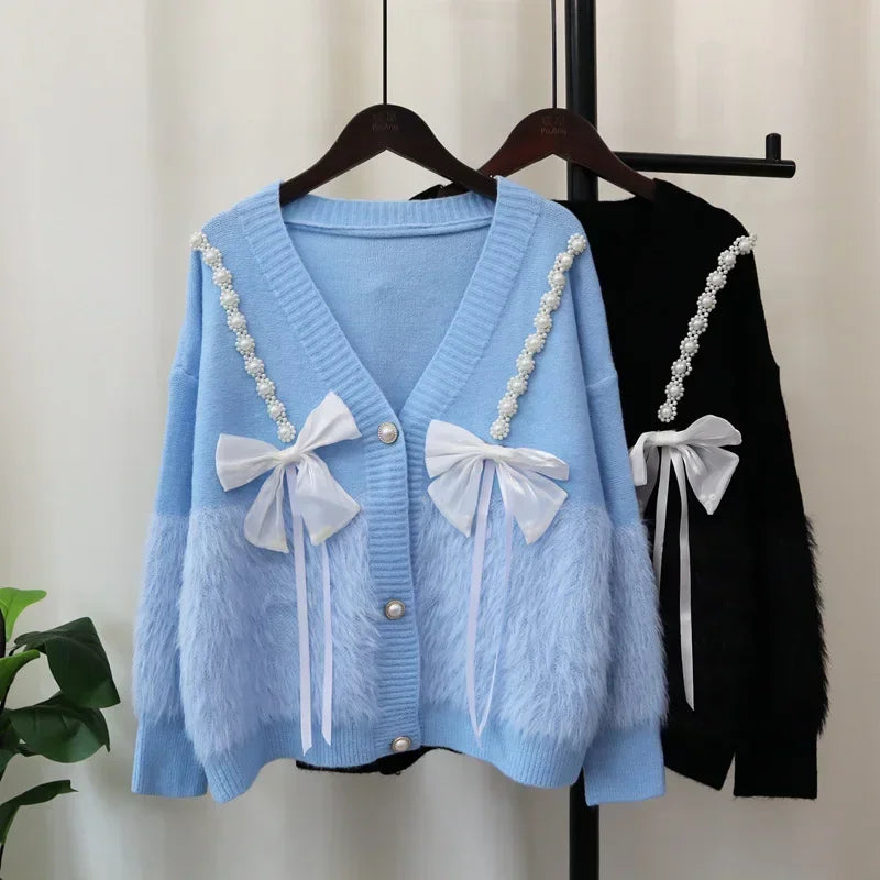 Imitation Mink Fur Knitted Sweater Coats SA050