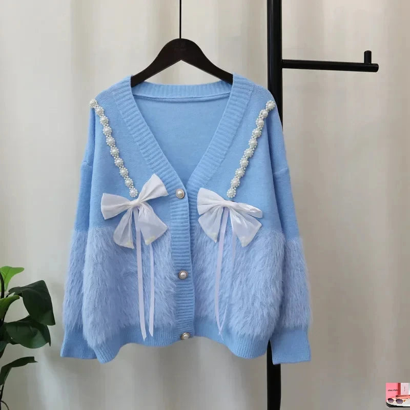 Imitation Mink Fur Knitted Sweater Coats SA050