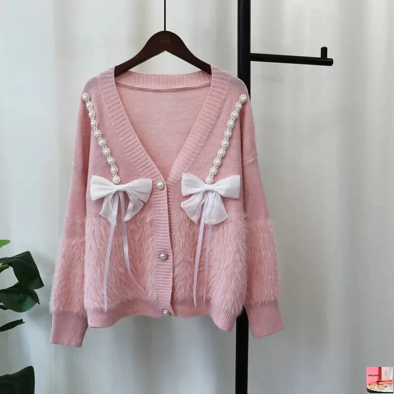 Imitation Mink Fur Knitted Sweater Coats SA050