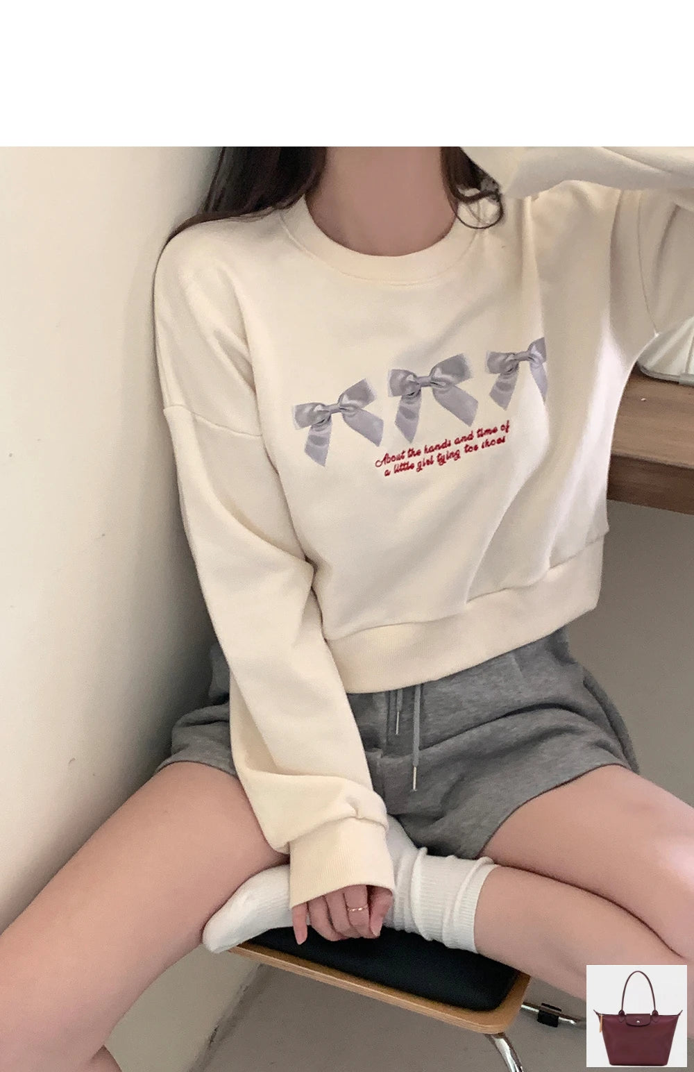 Hoodies Femme American Crop Long Sleeve Sweatshirt