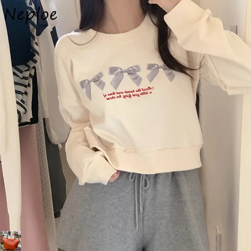 Hoodies Femme American Crop Long Sleeve Sweatshirt