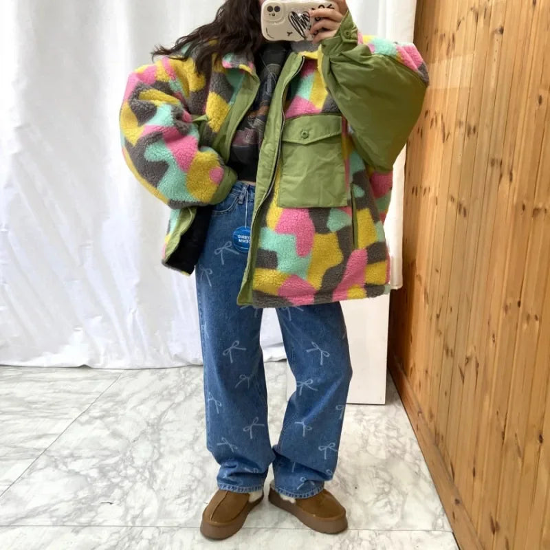 Print Denim Pants Y2k High Waist Jeans SA047