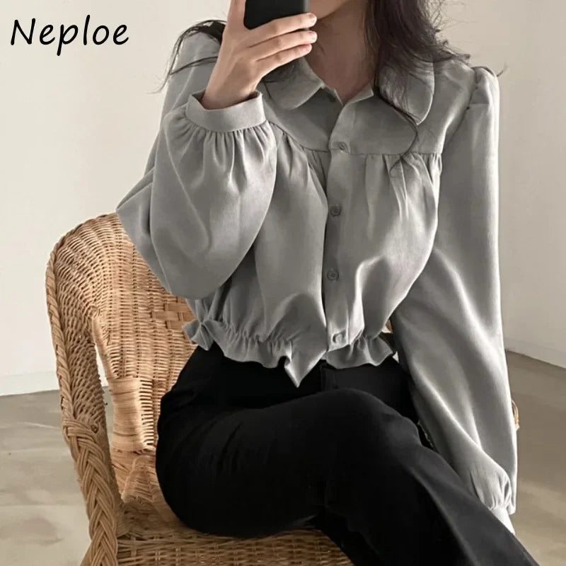 Sweet Gentle Lapel Collar Blouses SA043