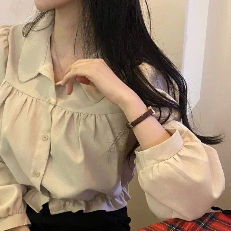 Sweet Gentle Lapel Collar Blouses SA043