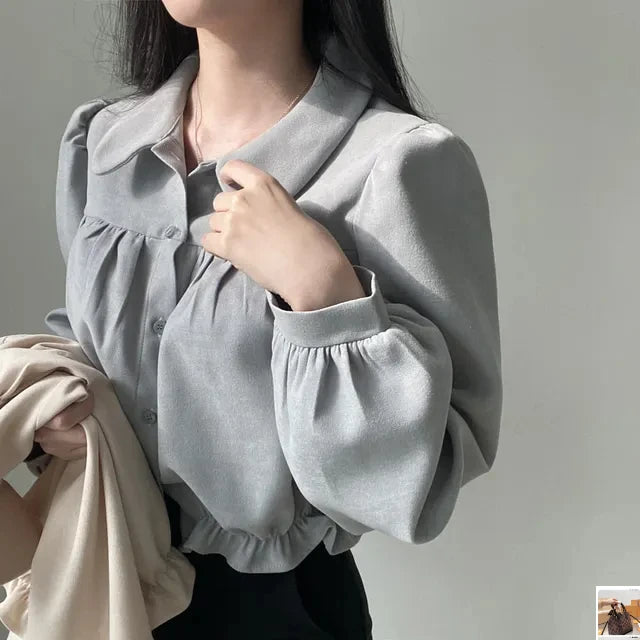 Sweet Gentle Lapel Collar Blouses SA043