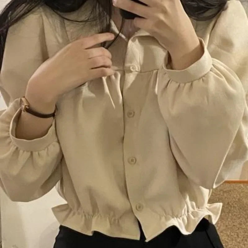 Sweet Gentle Lapel Collar Blouses SA043