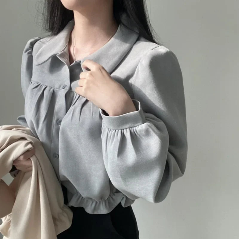 Sweet Gentle Lapel Collar Blouses SA043