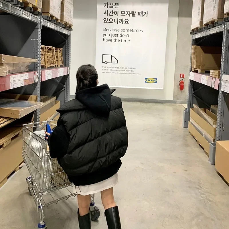 Warm Thick Short Streetwear Vest Women