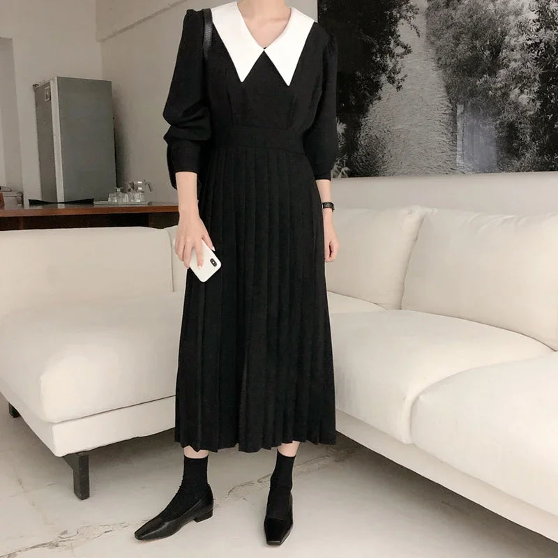 Cinched Pleated Dress Femme Vestidos SA015