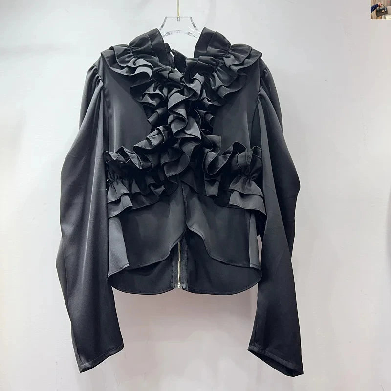 Lotus Leaf Edge Splicing Shirt SA061