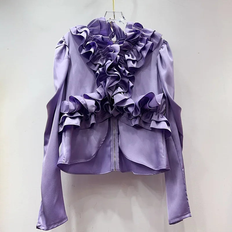Lotus Leaf Edge Splicing Shirt SA061