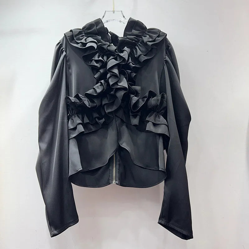 Lotus Leaf Edge Splicing Shirt SA061