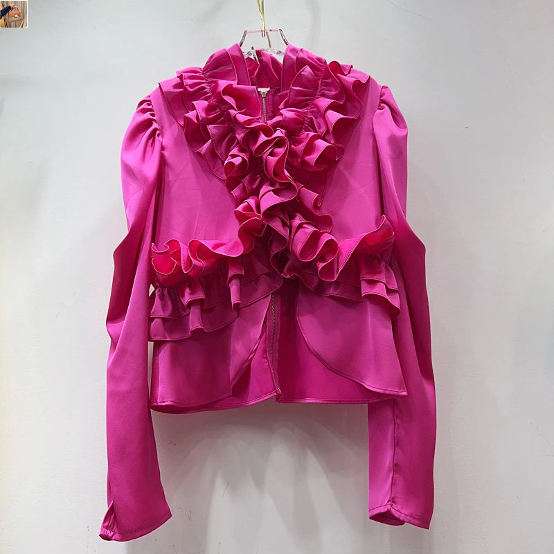 Lotus Leaf Edge Splicing Shirt SA061