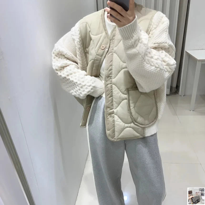 Parkas Patchwork Heavy Jumper Coat SA058/SA059