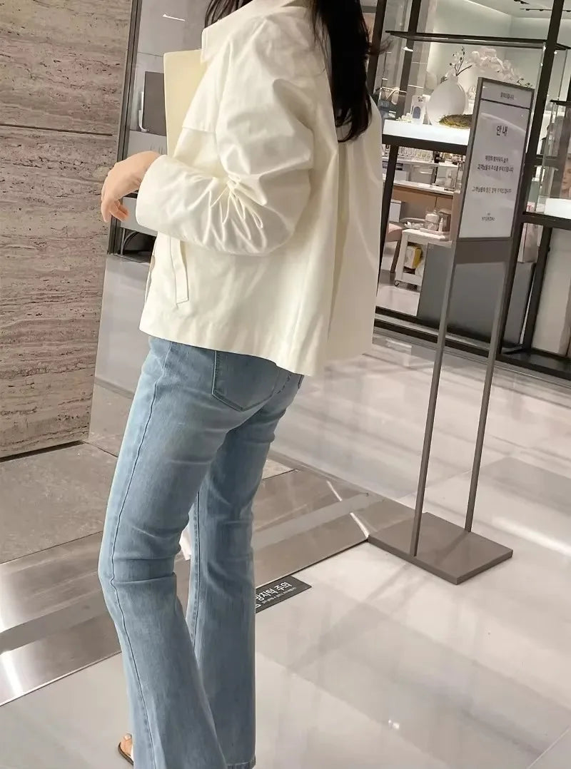 Double Breasted Lapel Collar Trench SA071