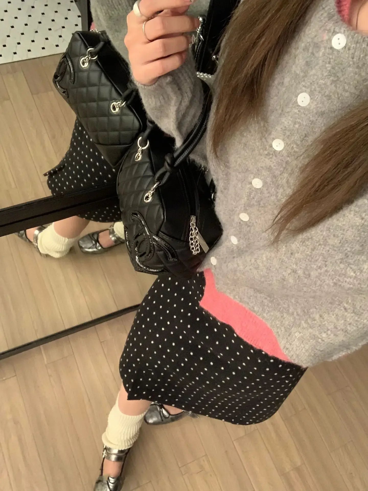 Contrasting Color Knitted Sweater Coat SA016