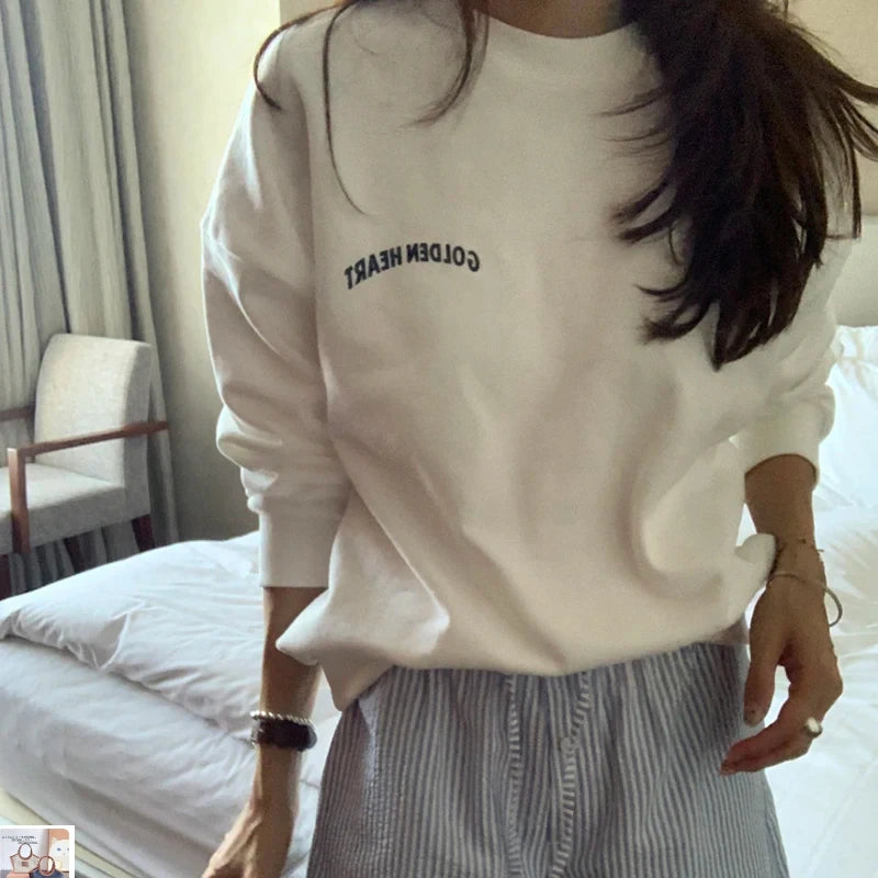 Love Letter Back Printed Sweatshirt Long Sleeve Hoodie SA-52B372