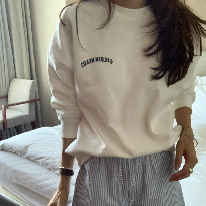 Love Letter Back Printed Sweatshirt Long Sleeve Hoodie SA-52B372