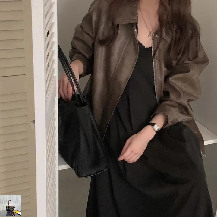 Simple Lapel Collar Solid Color Streetwear Coats SA001