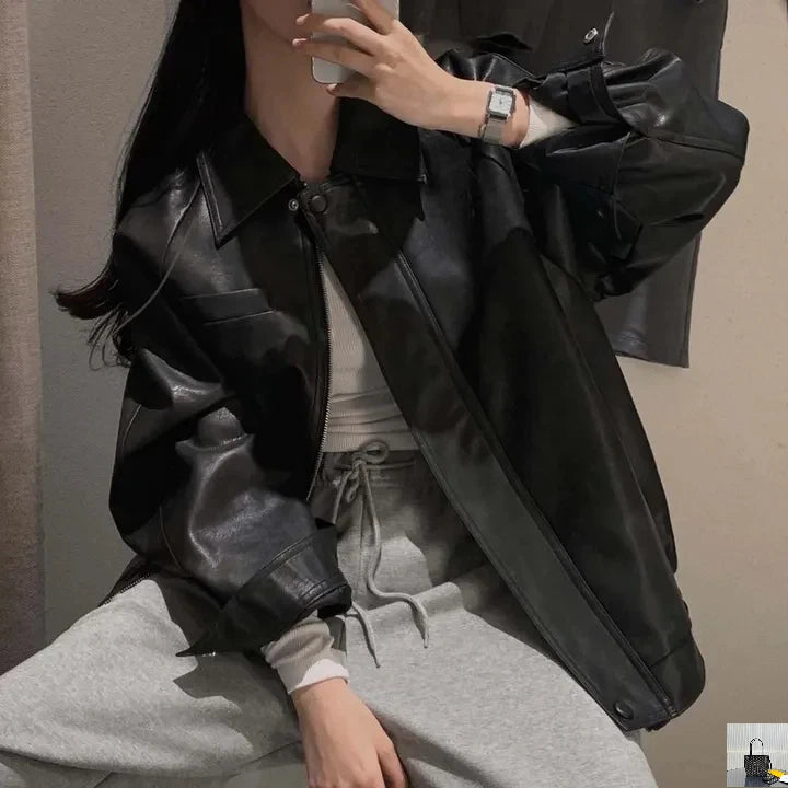 Simple Lapel Collar Solid Color Streetwear Coats SA001