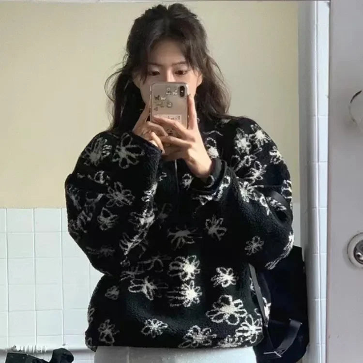 Print Flower Femme Lambswool Jacket SA005