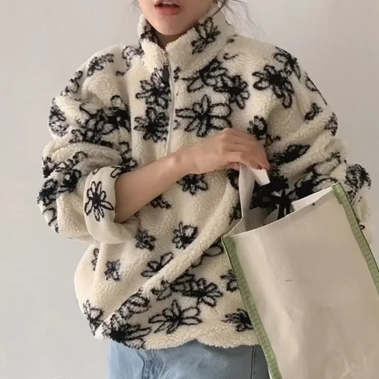 Print Flower Femme Lambswool Jacket SA005