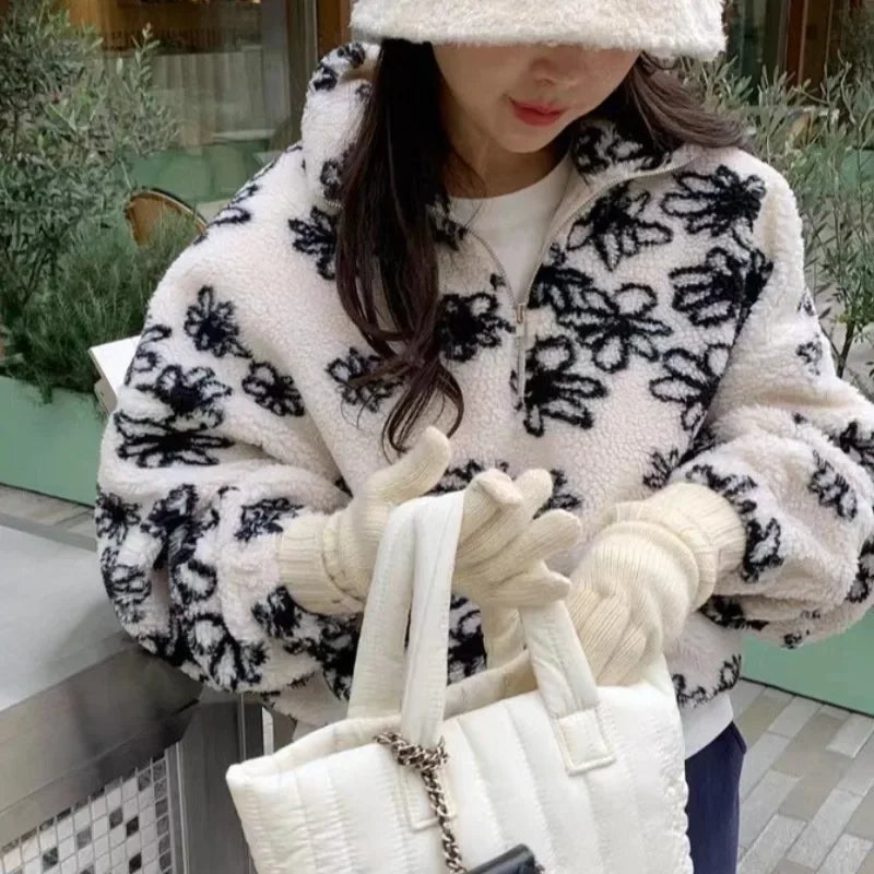 Print Flower Femme Lambswool Jacket SA005