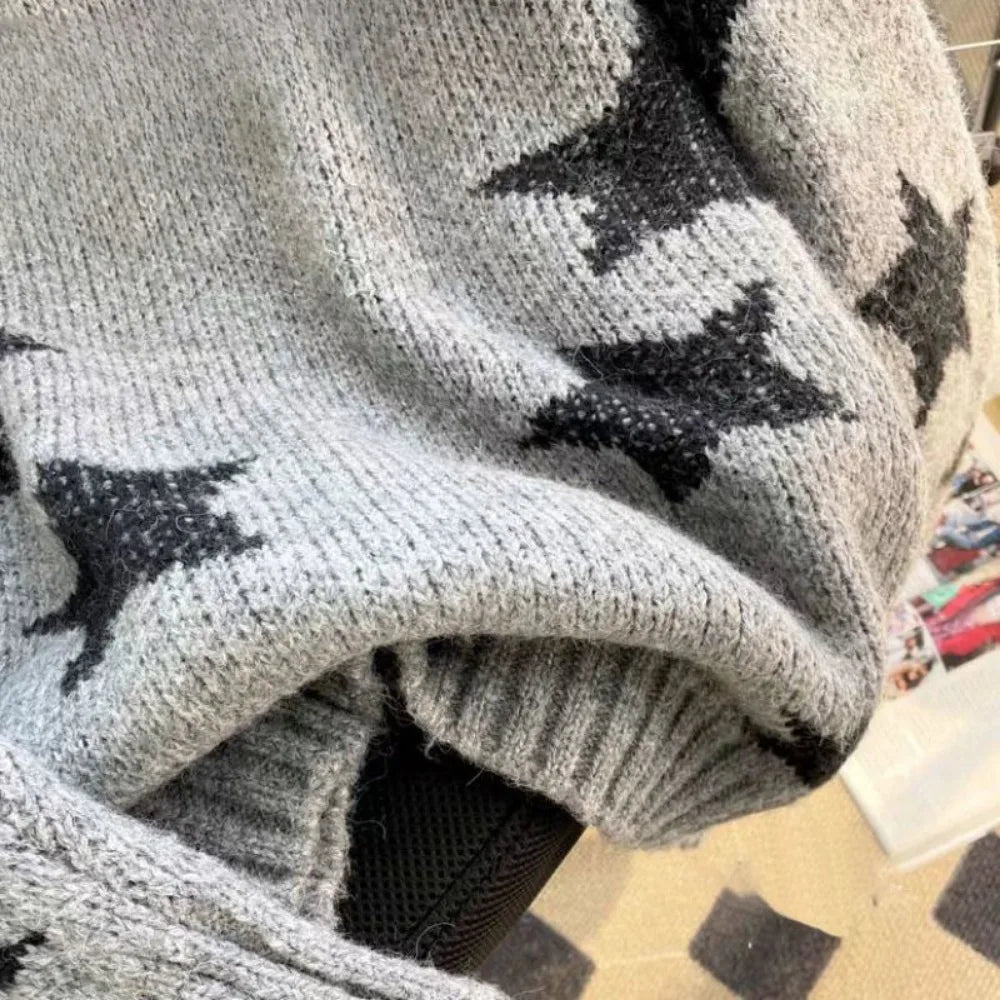 Vintage Jacquard Loose Pullover Tops