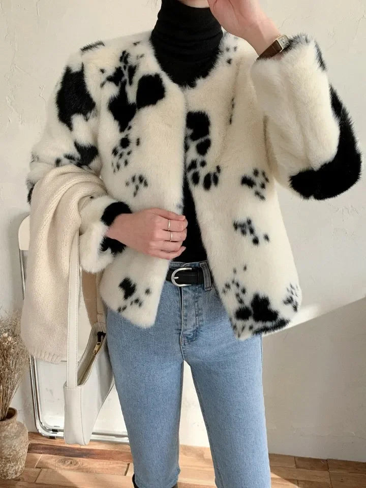 O Neck Panelled Print Women Clothing Jacket