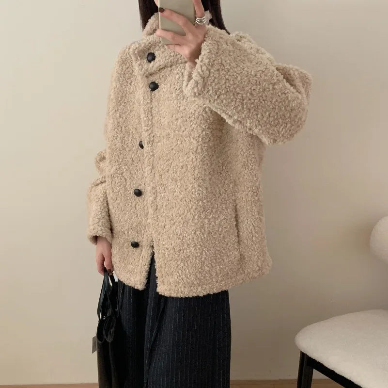 Kuzuwtata Loose Single Breasted Jacket Winter SA107