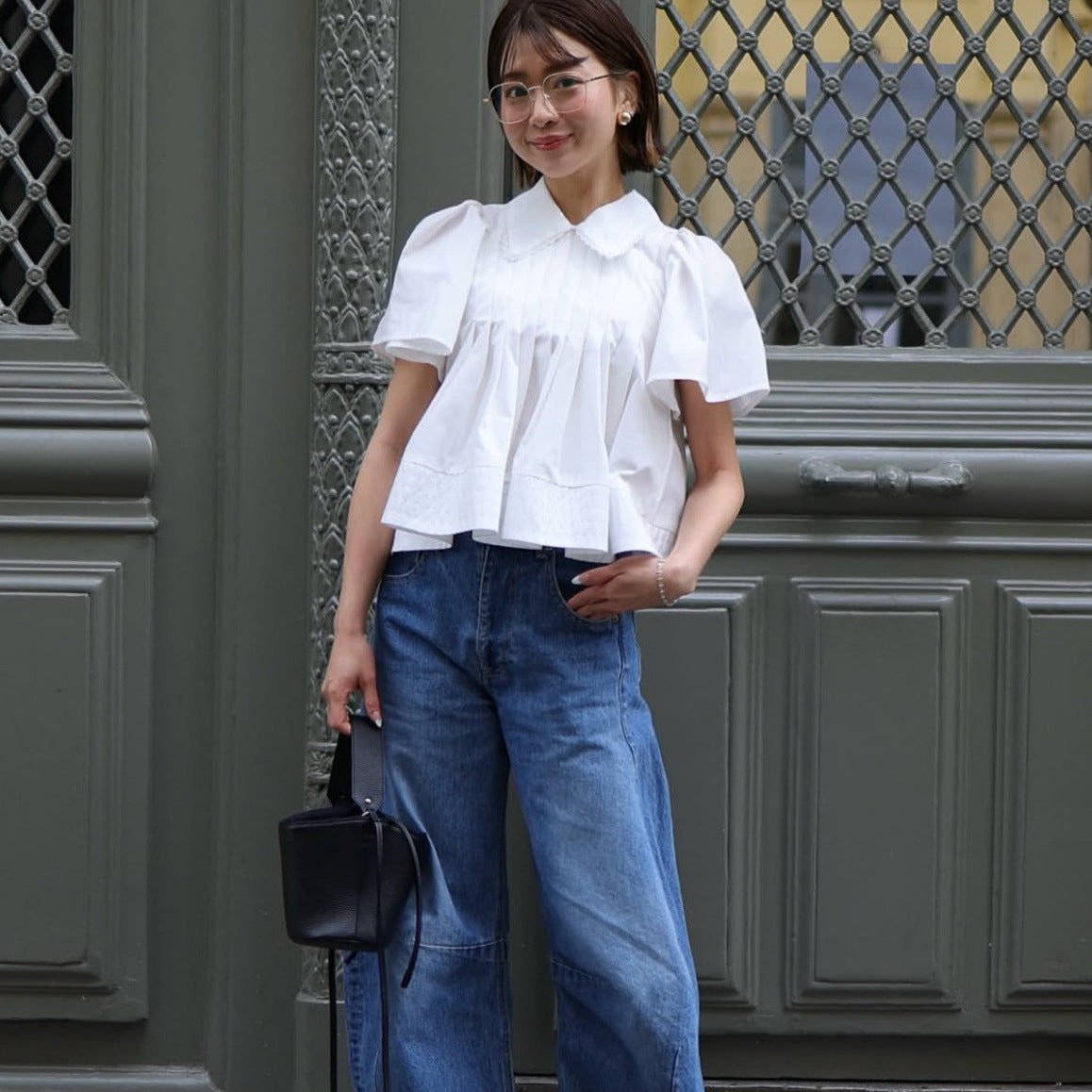 Doll Collar Short Sleeve Shirt SA316