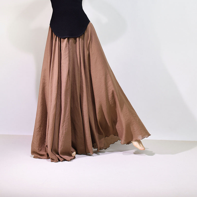 Cotton and Linen A-shaped Skirt Female 69A690