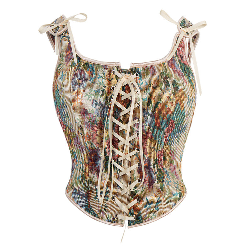 Peony Print Gathered Waist Shapewear Top 69A650