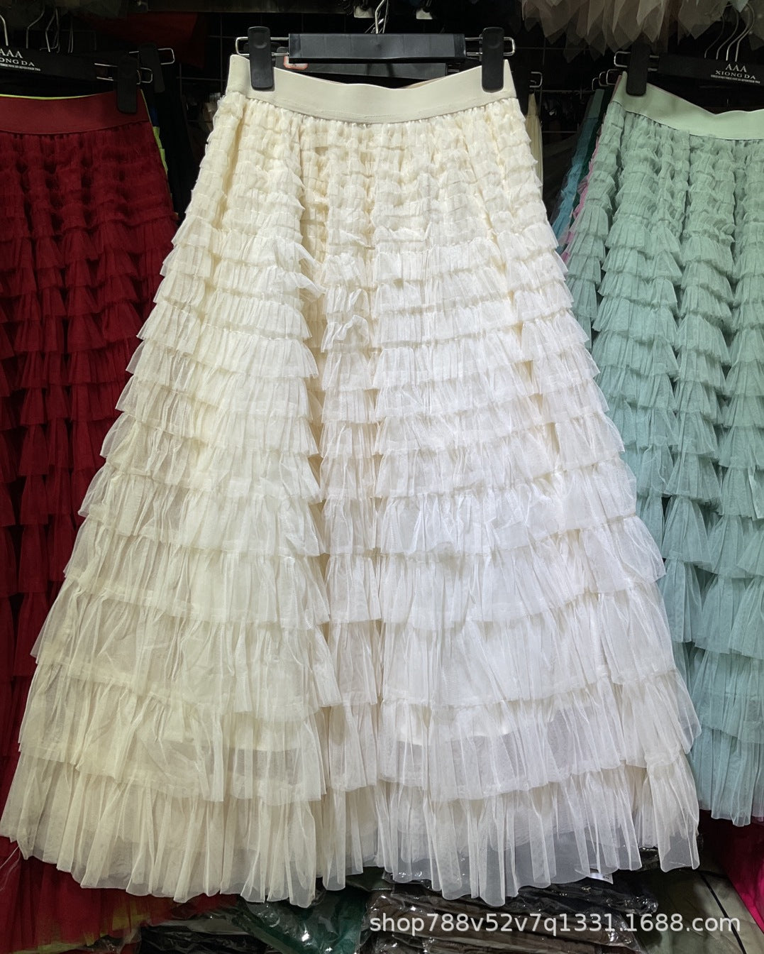 Mesh Splicing Cake Skirt 69A682