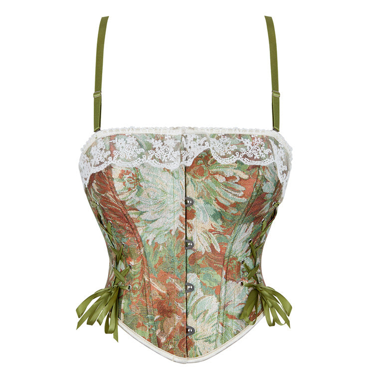 Double Suspenders Dark Green Women's Tube Top 69A741