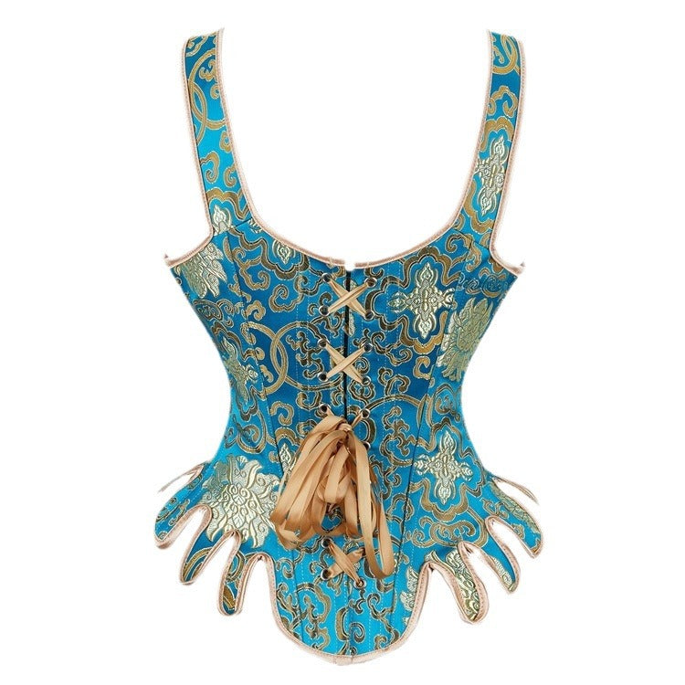 U-neck Tight-fitting Waist Steel Bone Belly Corset 69A634